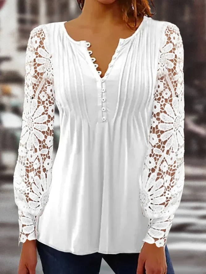 Long-sleeved lace top