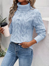 Women's cable knit turtleneck jumper