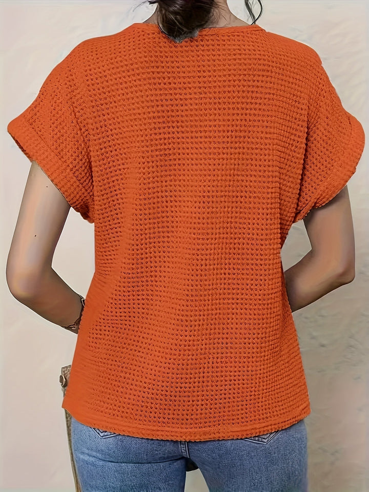 Women's - Top - Round Neckline with Lace Trim - Elegant and Stylish Blouse for Any Occasion