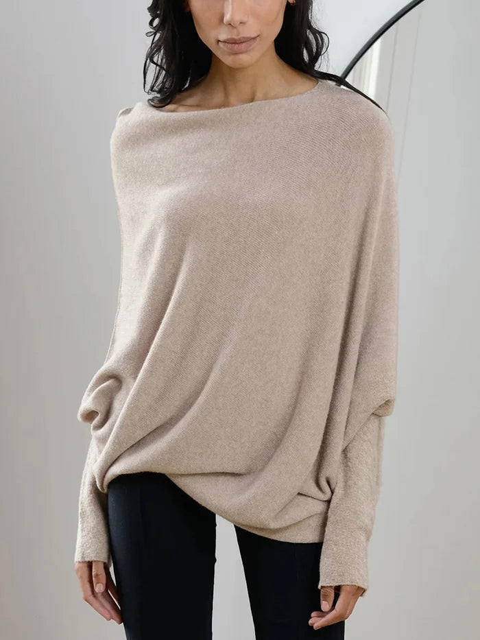 Asymmetrically draped jumper