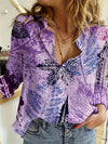 Women's - Linen Shirt - Long Sleeves, Loose & Breathable - Unique Design for Effortless Style