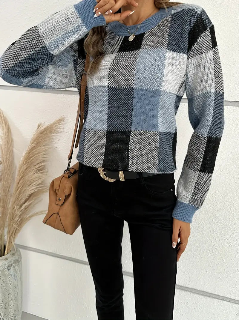 Jumper with checked pattern