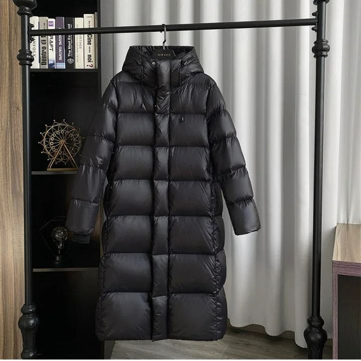 Thick puffer hooded down jacket