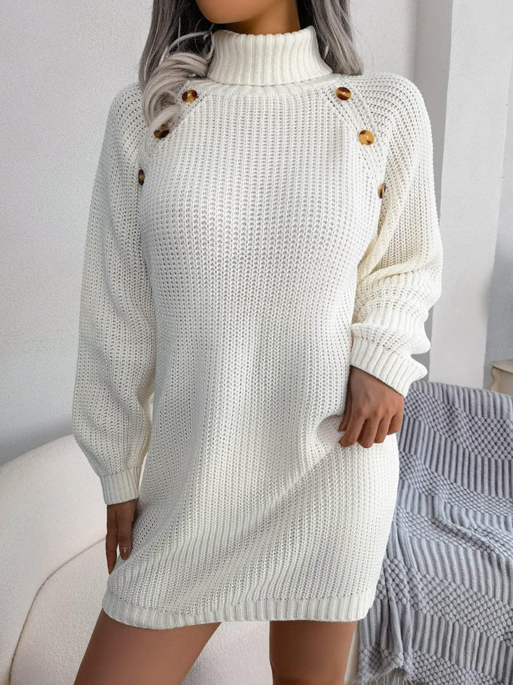 Knitted turtleneck dress