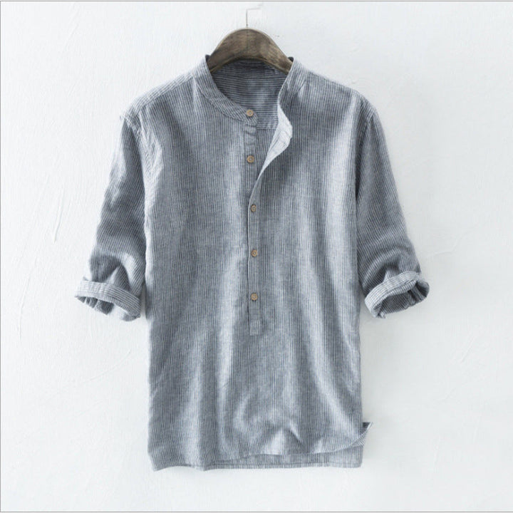 Men's jumper shirt with pinstripes