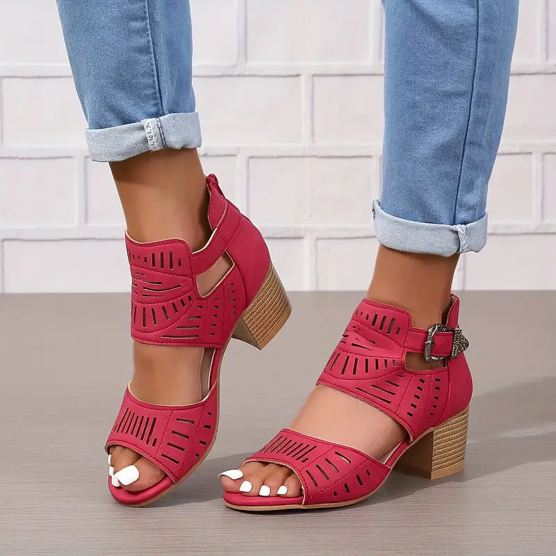 Women's sandals with chunky heels