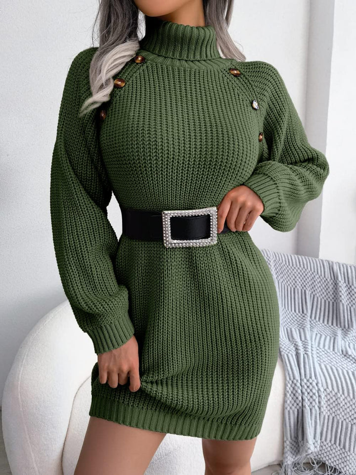 Knitted turtleneck dress