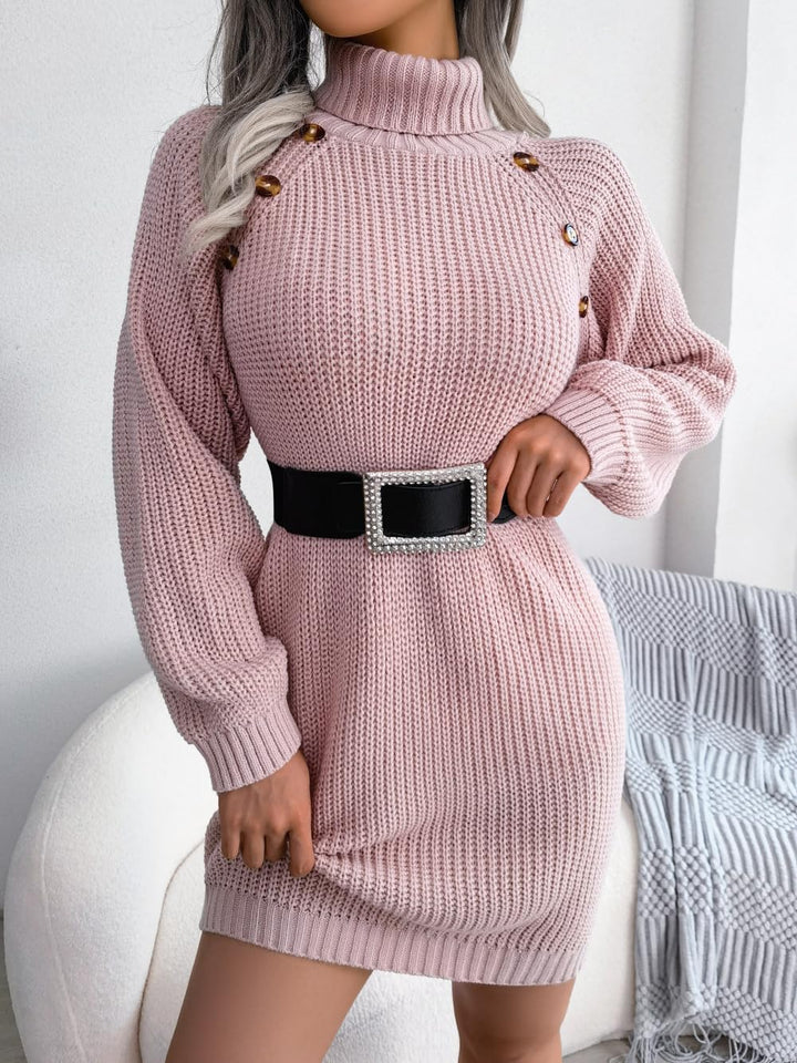 Knitted turtleneck dress