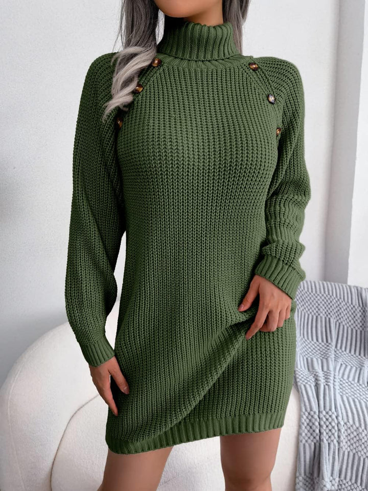 Knitted turtleneck dress