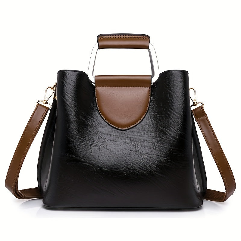 Elegant two-coloured leather bag