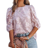 Short-sleeved loose chiffon blouse