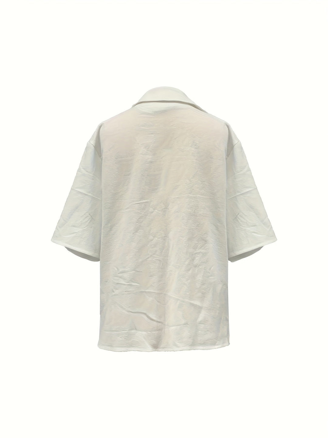 Women's - Linen Blouse - V-Neck, Loose & Breathable - Perfect White Summer Top for Effortless Style