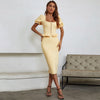 European Style Bandage Gathered Elegant Dress