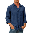 Casual single-coloured long-sleeved shirt for men