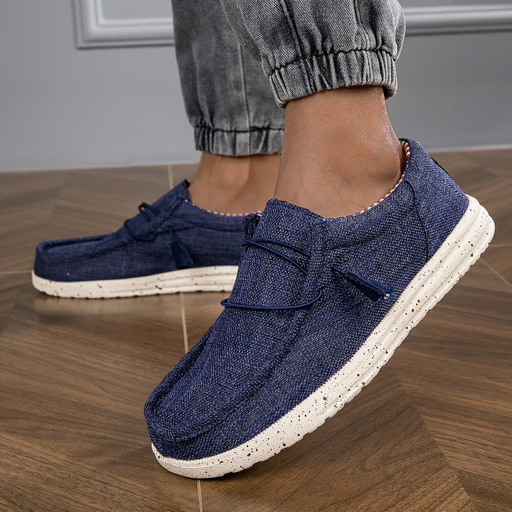 Men's - Slip-On Loafers - Comfortable Non-Slip Casual Shoes with Flag Design - Stylish Footwear