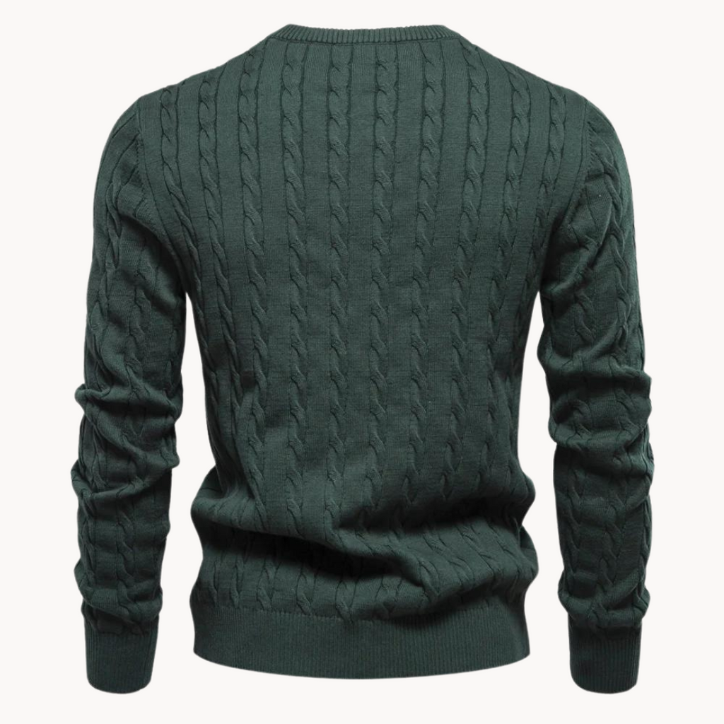 Men's - Sweater - Cable Knit - Soft Comfortable Ponty - Warm Casual Pullover for Effortless Style