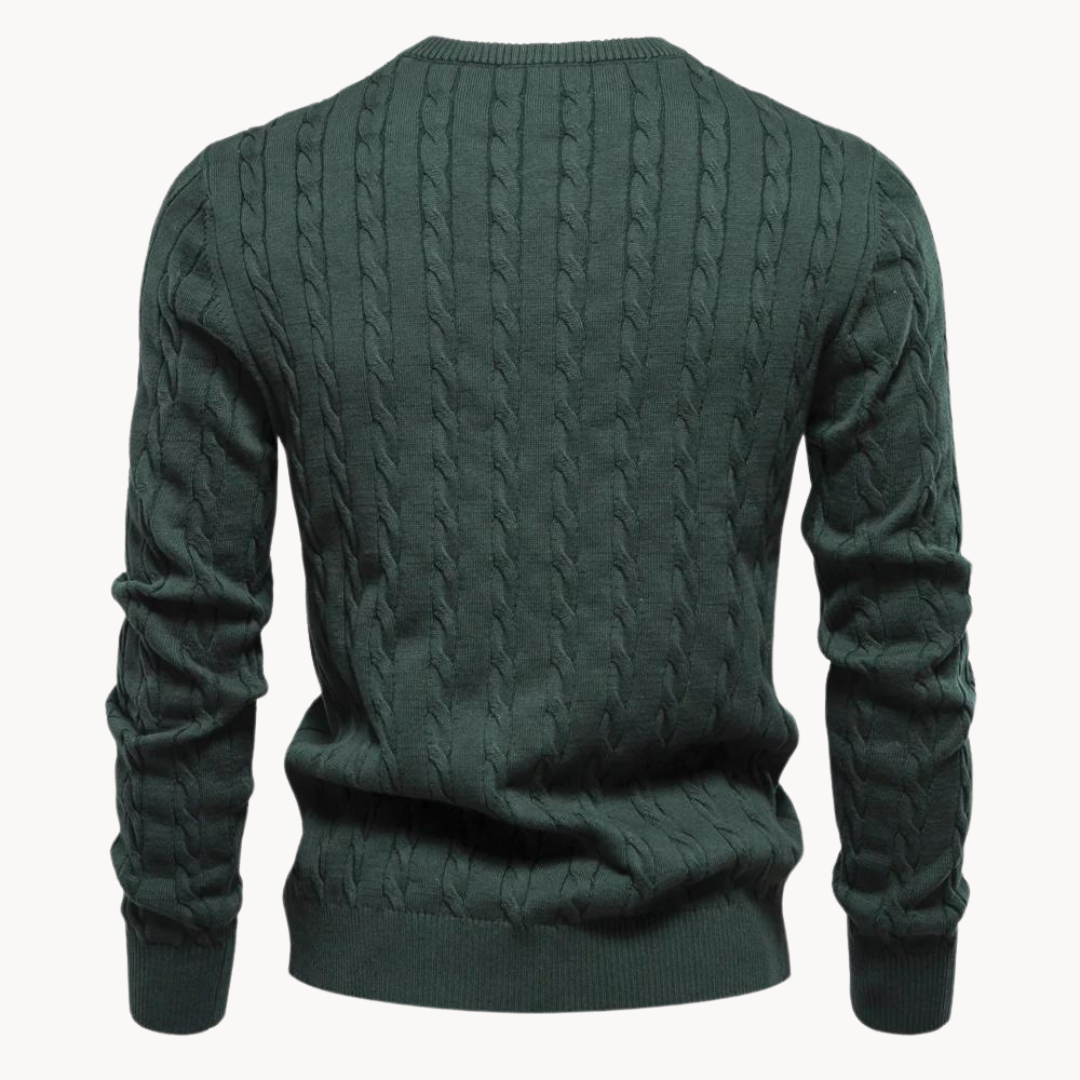 Men's - Sweater - Cable Knit - Soft Comfortable Ponty - Warm Casual Pullover for Effortless Style