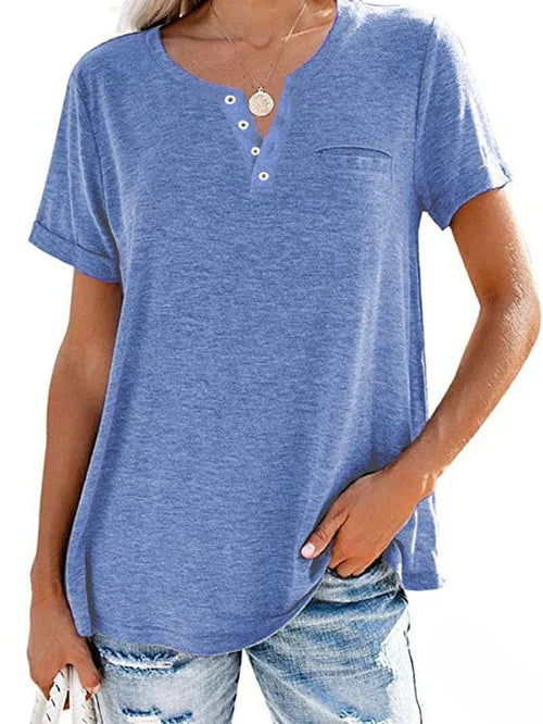 Colour pocket short-sleeved T-shirt