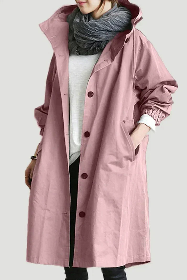 Trench coat with hood