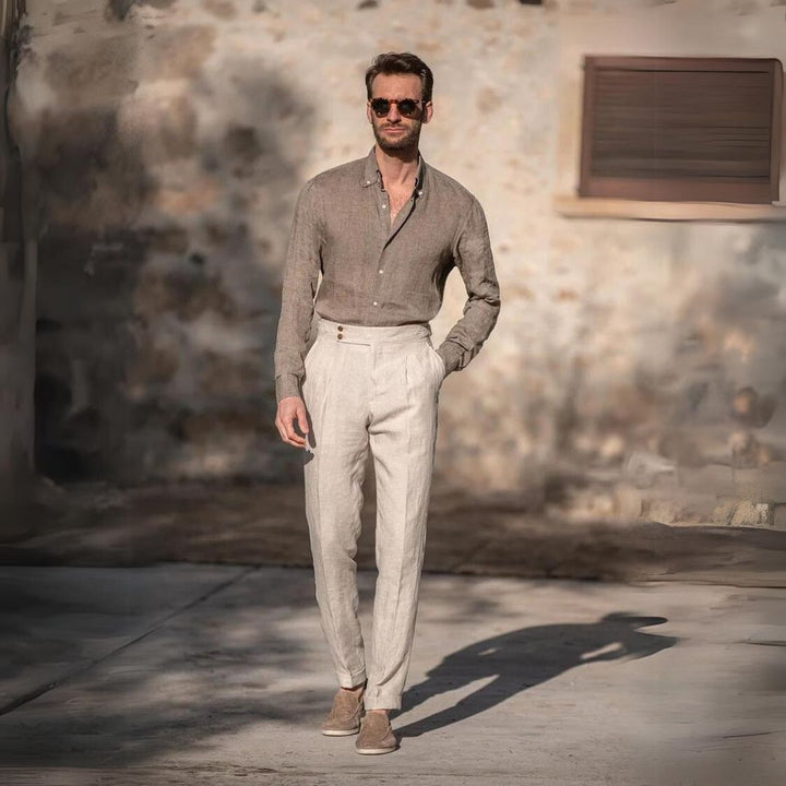 Beige Linen Trousers