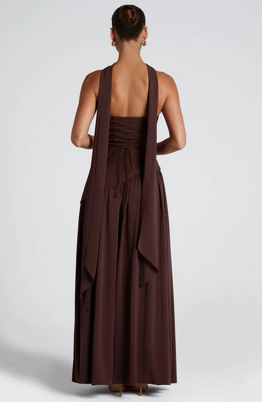 Women's - Strapless Evening Dress - A-Line with Slit