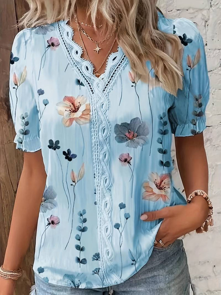 V-neck blouse for springtime looks