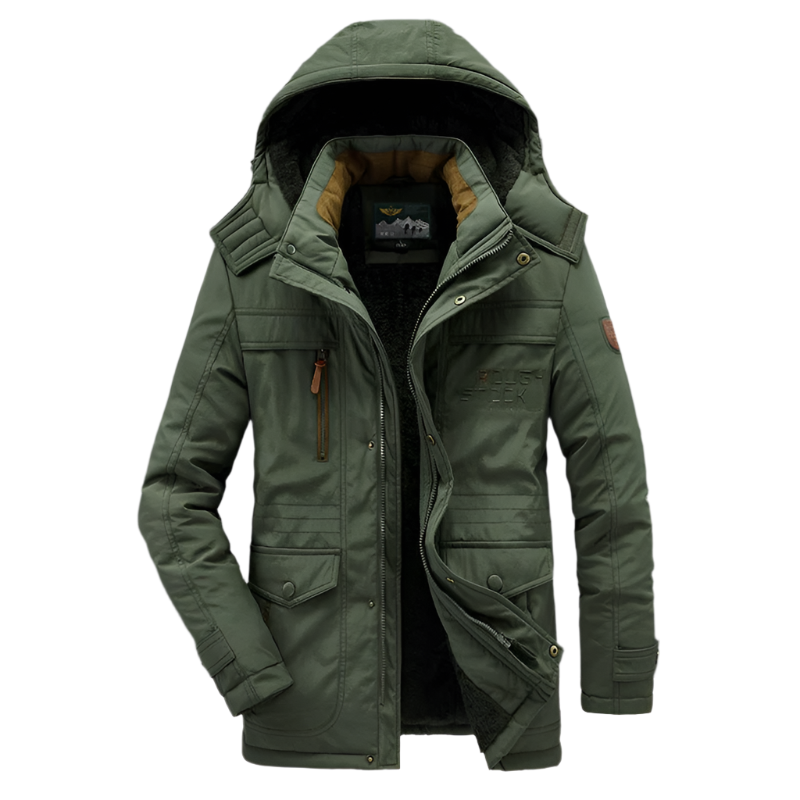 Men's - Heavy-Duty Winter Parka - Fleece Lining - Warm & Waterproof - Extreme Cold Weather Protection Jacket