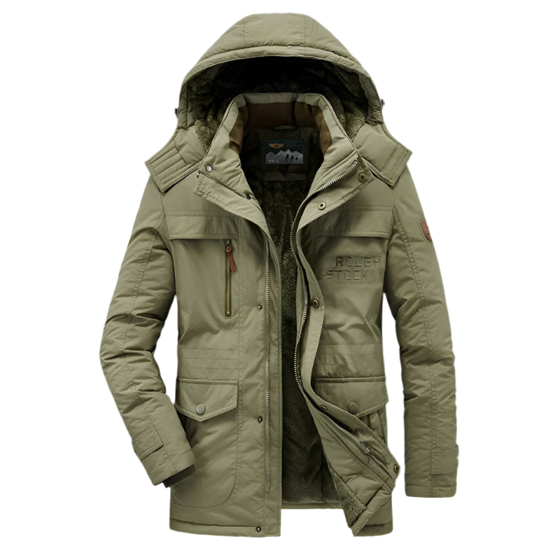 Men's - Heavy-Duty Winter Parka - Fleece Lining - Warm & Waterproof - Extreme Cold Weather Protection Jacket