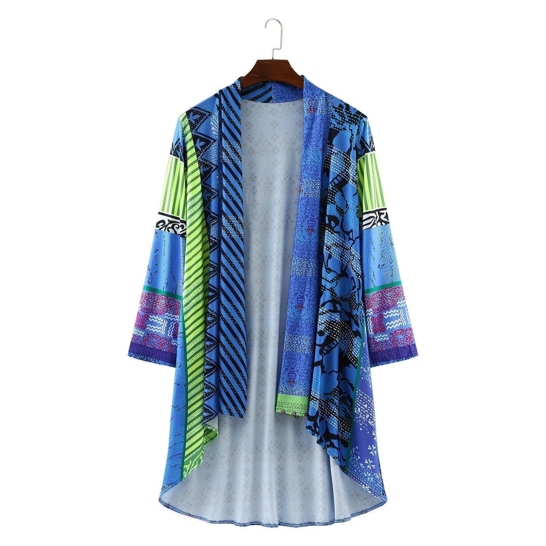 Printed vintage ladies colourful spring cardigan