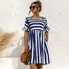 Chic Stylish striped midi dress