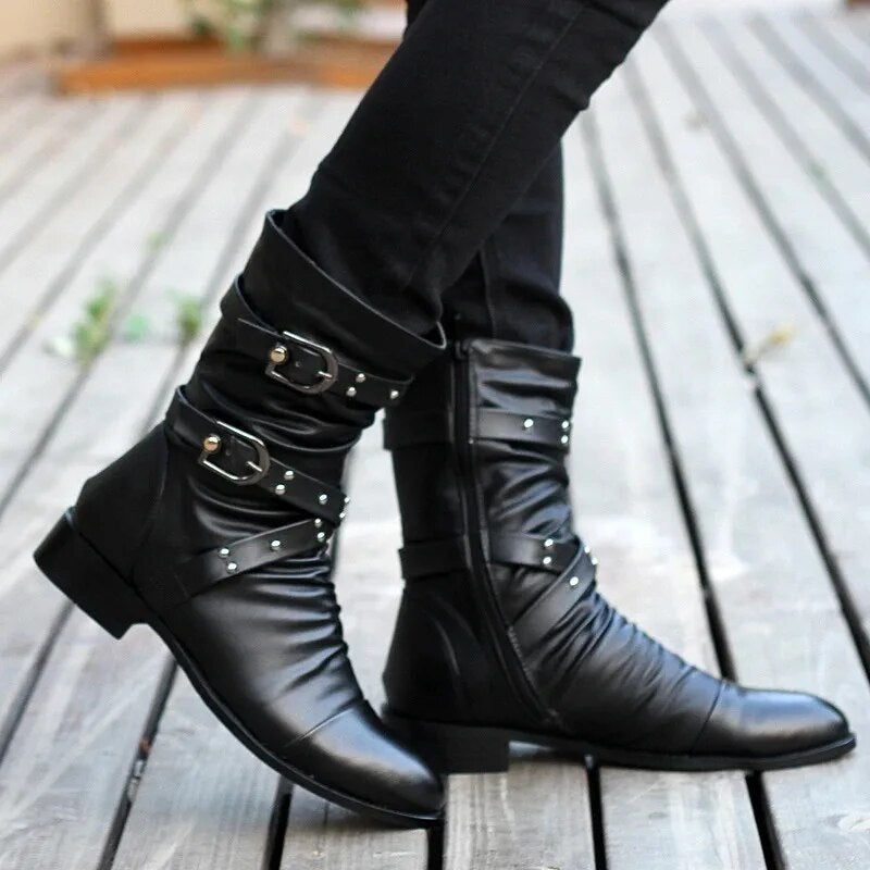 Men's - Vintage Leather Boots - Premium Quality - Stylish Footwear for Every Occasion
