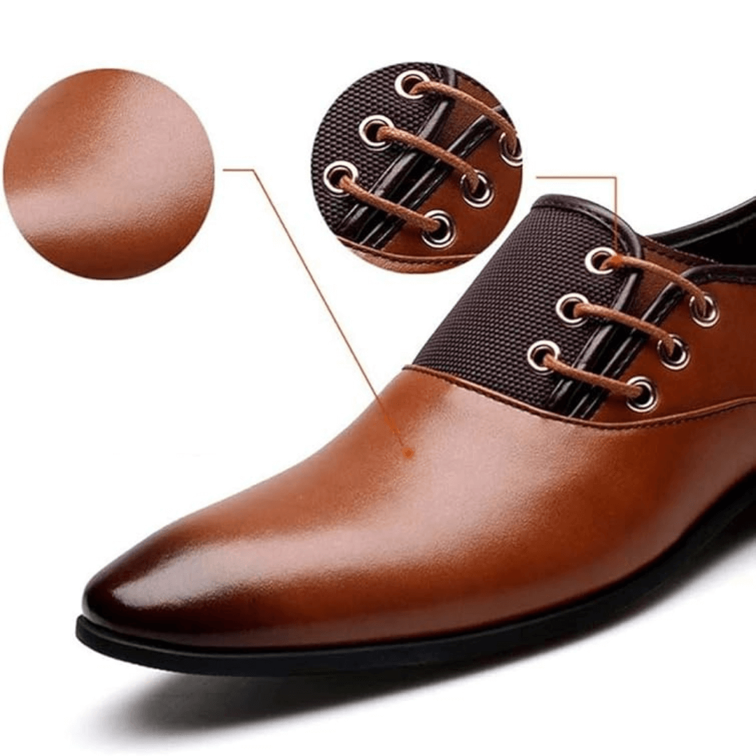 Breathable leather shoes for men