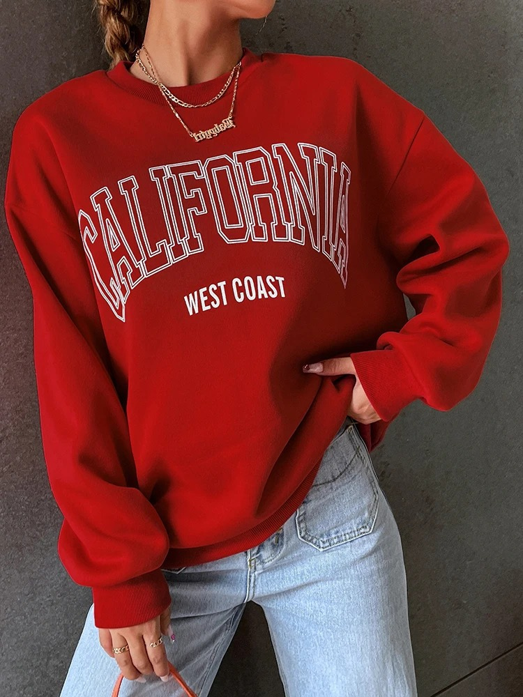 California West Coast sweatshirt with oversized fit - women's jumper