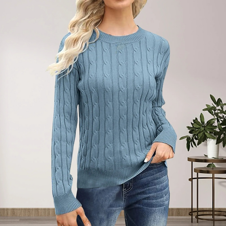 Casual long-sleeved knitted jumper for women