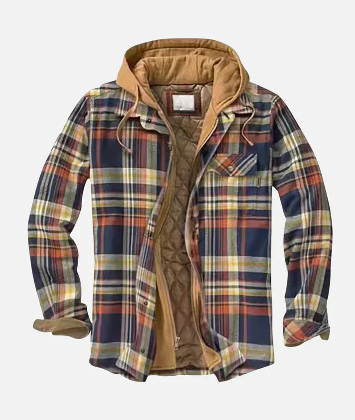 Men's - Chequered Hooded Jacket - Stylish and Comfortable - Trendy Outerwear