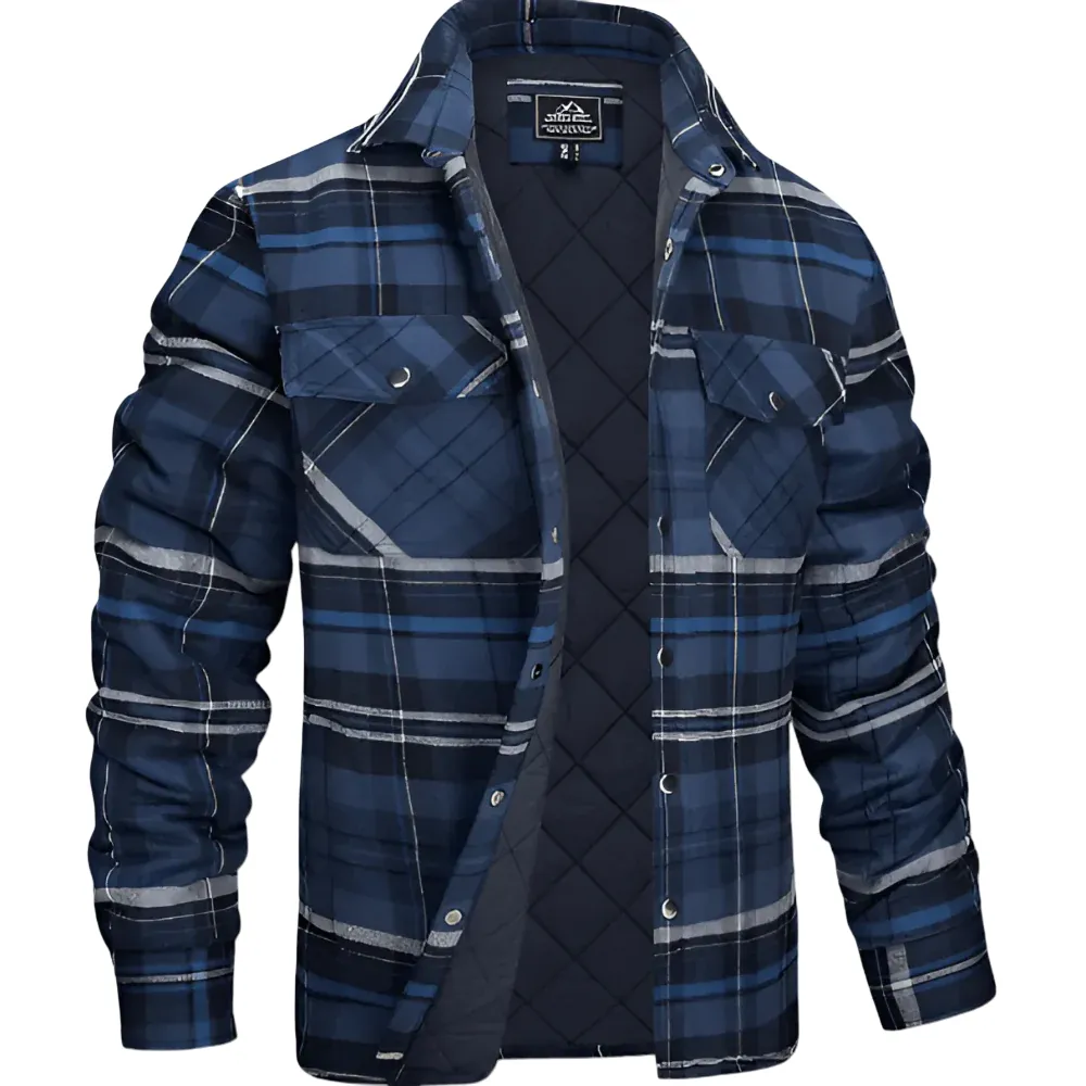 Men - Jacket - Quilted Plaid - Warm & Stylish