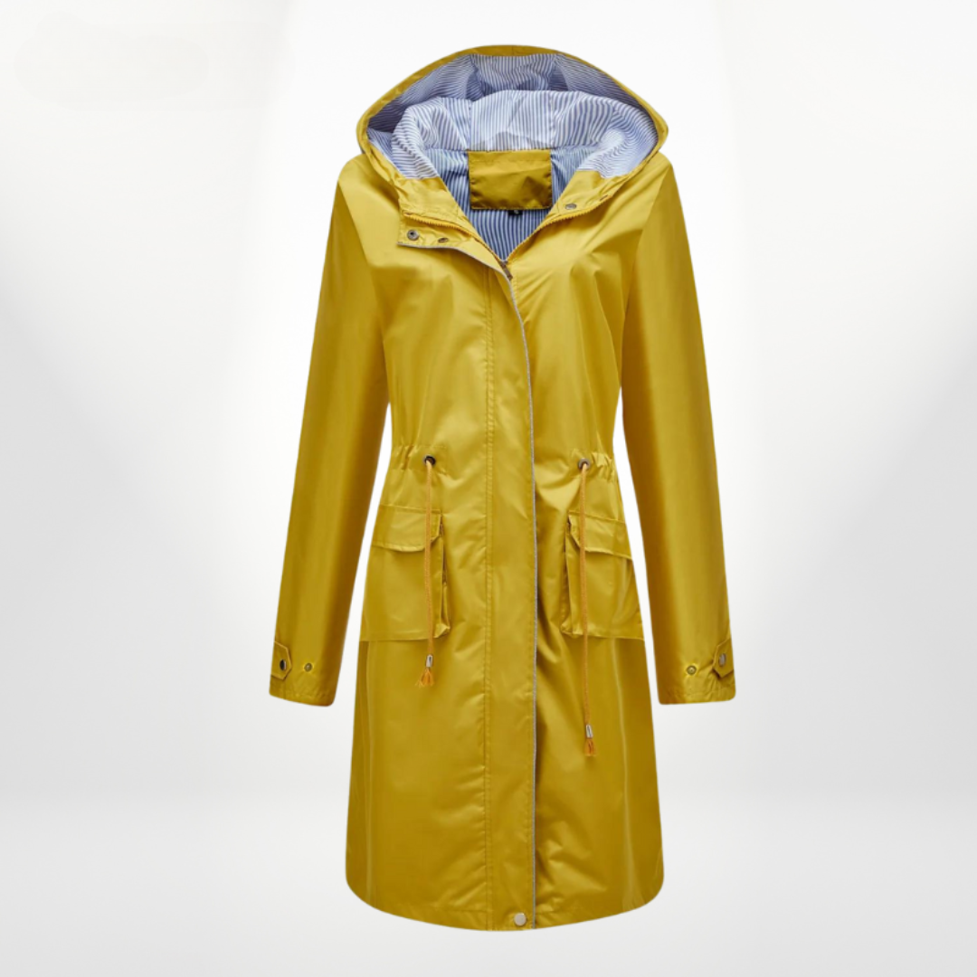 Women's - Trench Coat with Hood - Durable Fabric - Waterproof - Functional Outerwear