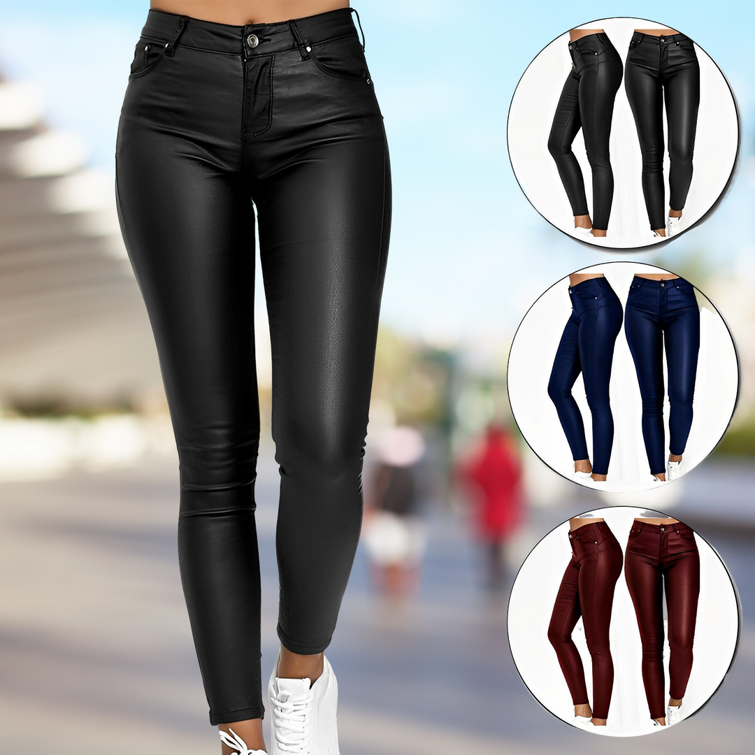 Women's - Elegant Leather Trousers for Women - Stylish and Comfortable - Perfect for Fashion-Forward Outfits