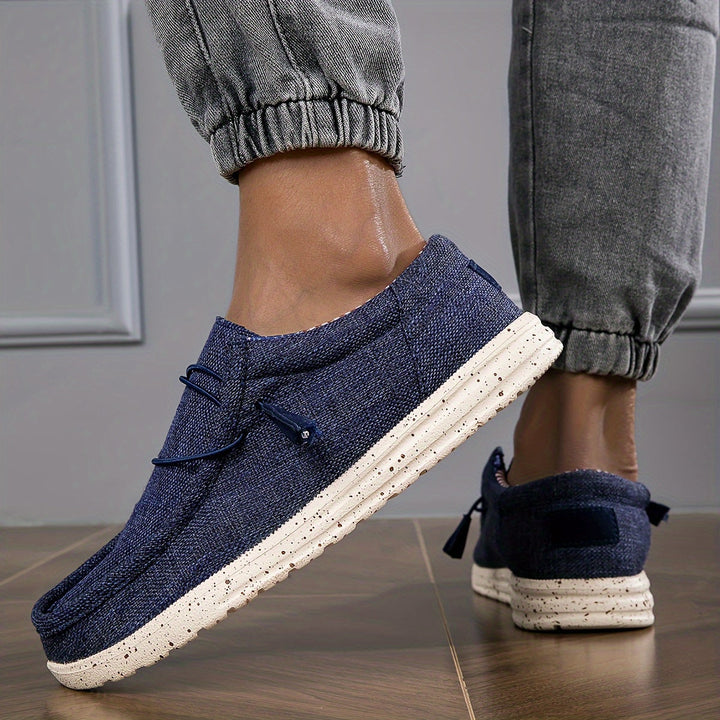 Men's - Slip-On Loafers - Comfortable Non-Slip Casual Shoes with Flag Design - Stylish Footwear
