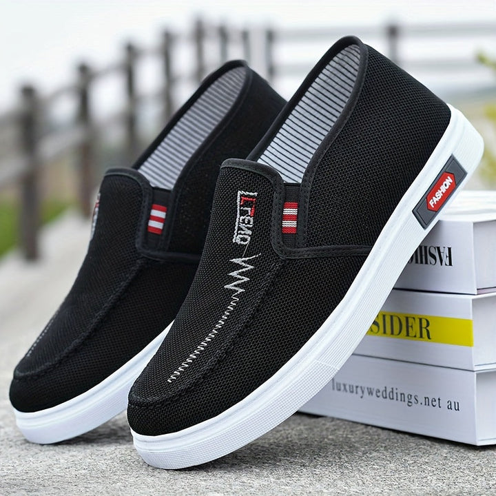 Men's - Canvas Loafers - Comfortable, Lightweight, Non-Slip with Rubber Sole - Ideal for Everyday Wear