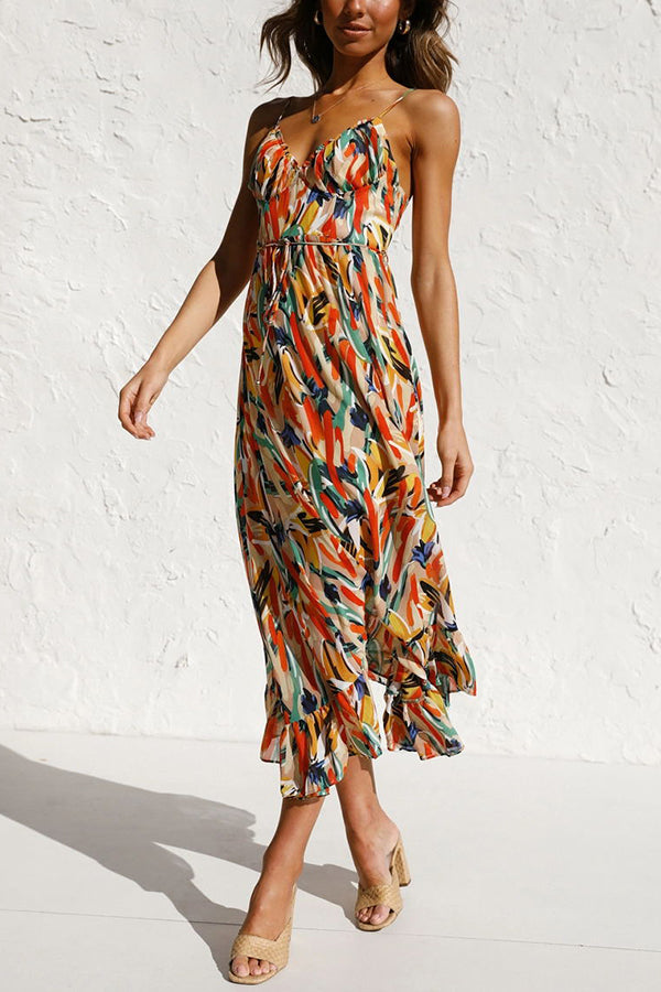 High quality colourful midi dress