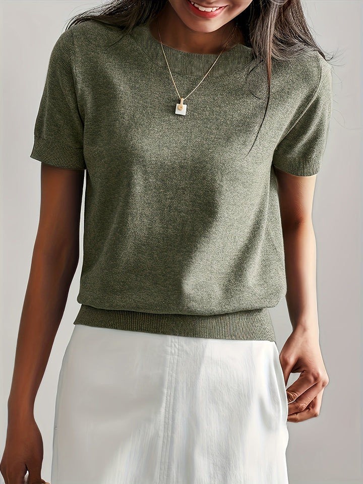 Relaxed Short-Sleeved Summer Sweater