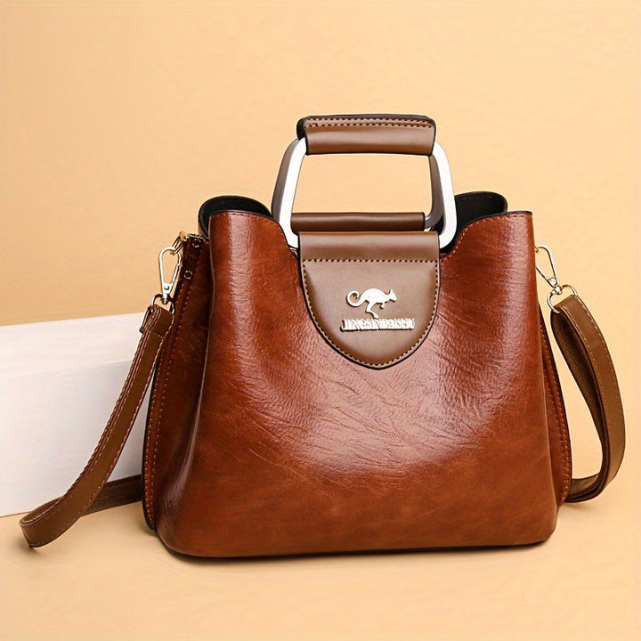 Elegant two-coloured leather bag