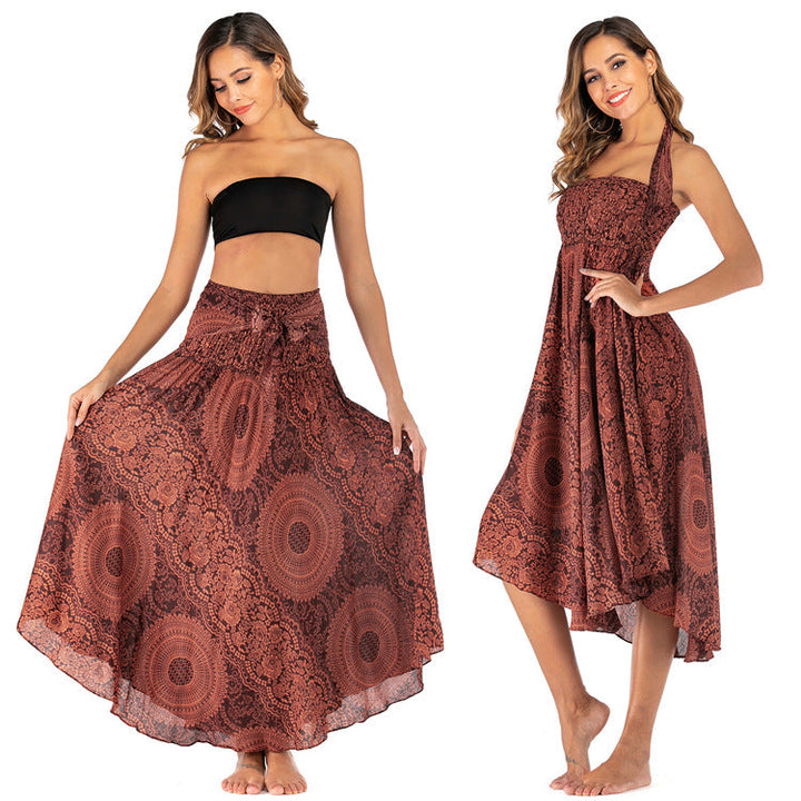 Ladies Fashion Two-Wear Swing Boho Rock