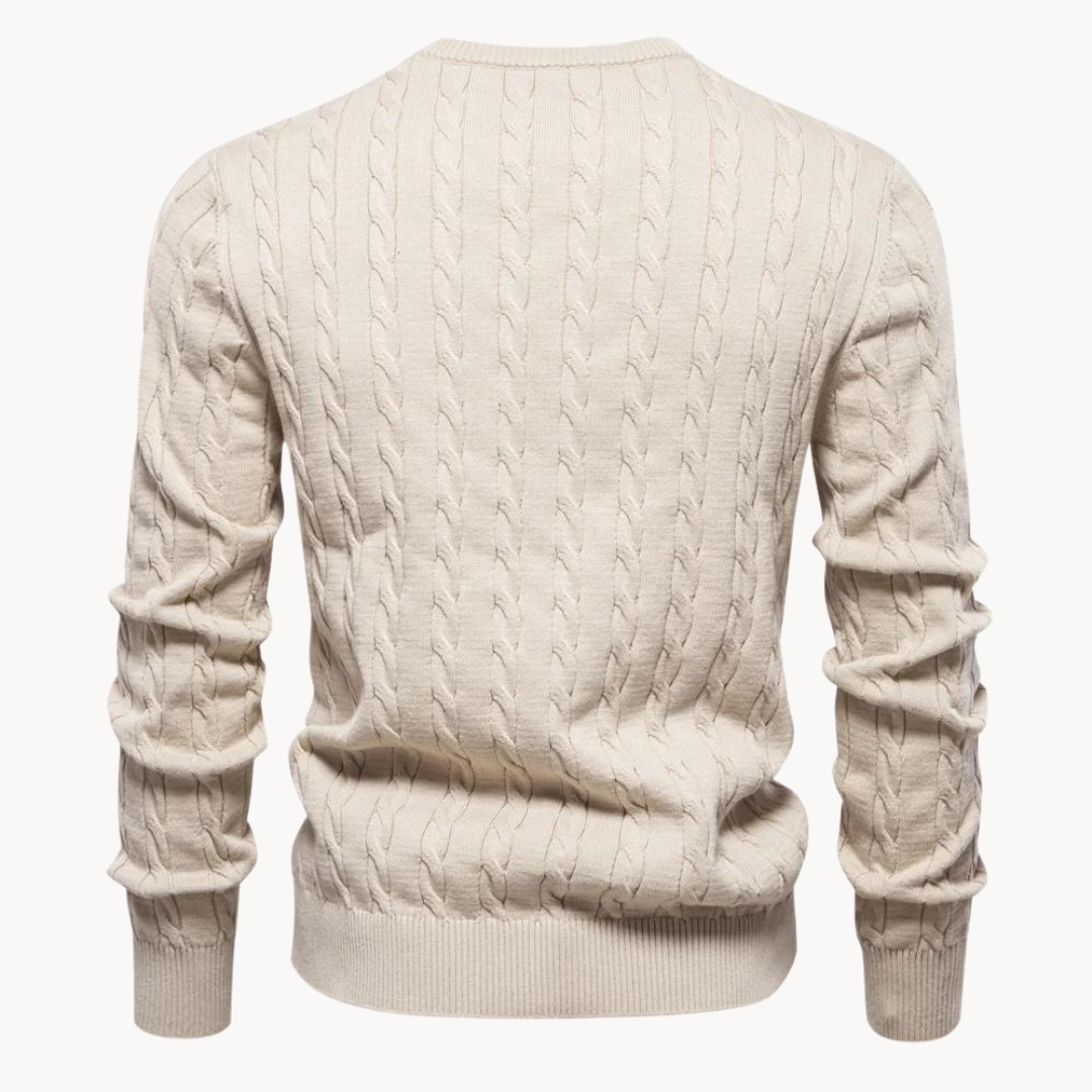 Men's - Sweater - Cable Knit - Soft Comfortable Ponty - Warm Casual Pullover for Effortless Style