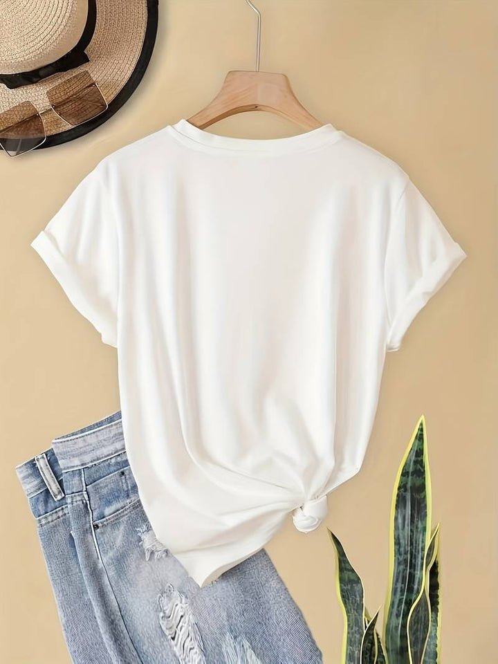 Simple T-shirt with round neckline