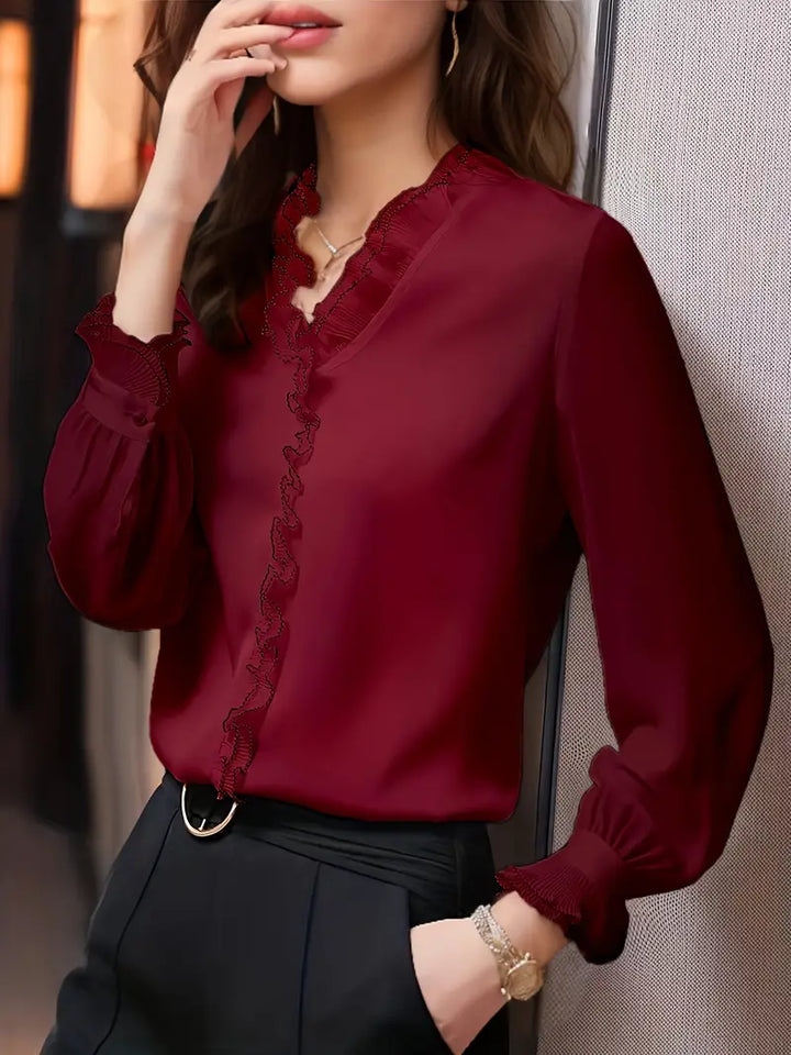 Long-sleeved Blouse, Elegant Casual Women's Top