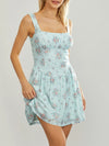 Summer dress with floral pattern for women