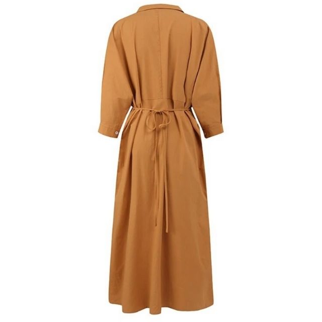 Elegant silk shirt dress with button placket