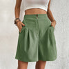 Leisure ladies high waist wide leg shorts fashion